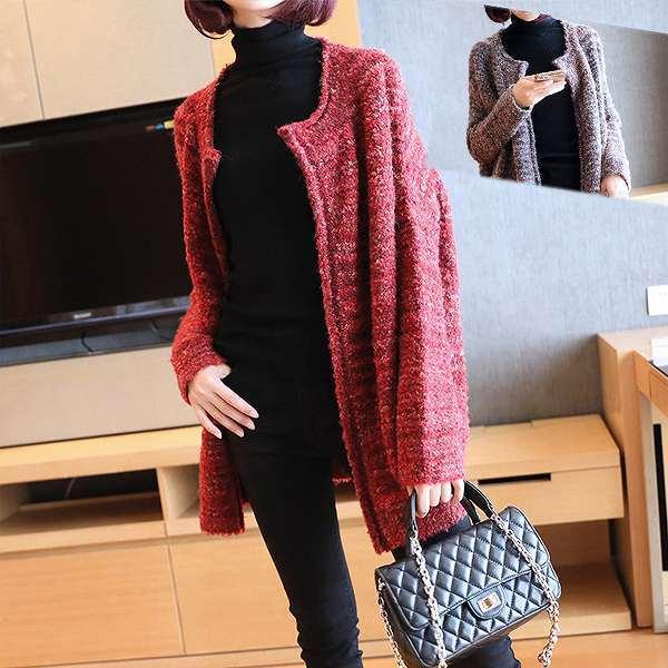 楽天 ノーカラーカーディガン 上質素材 ノーカラージャケット 大人スタイル 暖か ハーフ丈 お出かけ ミセス 60 Off Mahy Almahy Ae