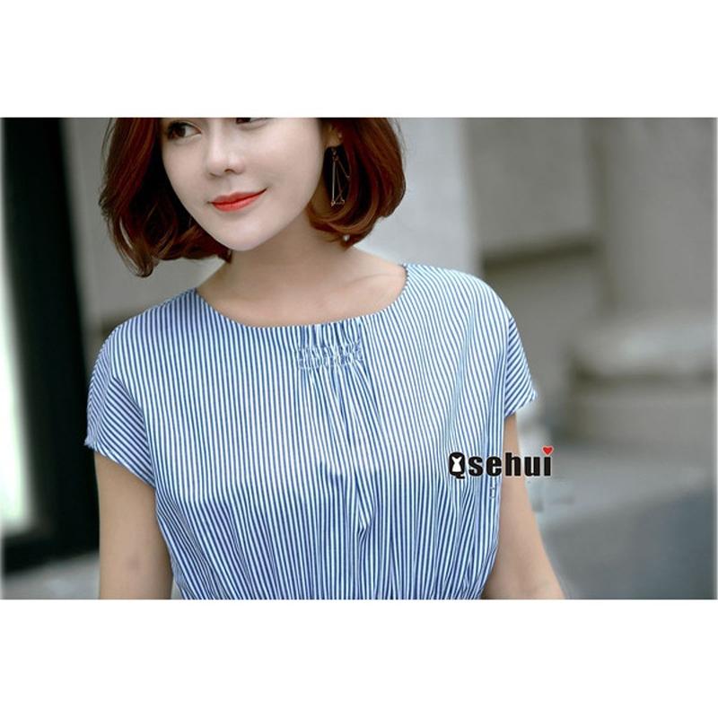 今だけ価格＞フレアワンピース/ペンシルストライプワンピース ブルー