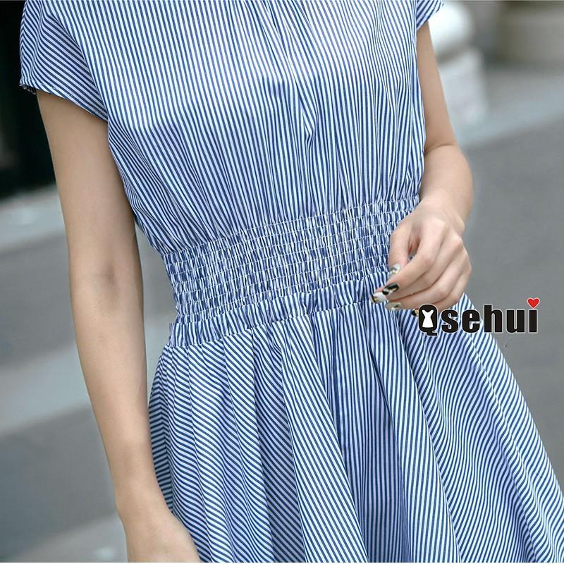 今だけ価格＞フレアワンピース/ペンシルストライプワンピース ブルー