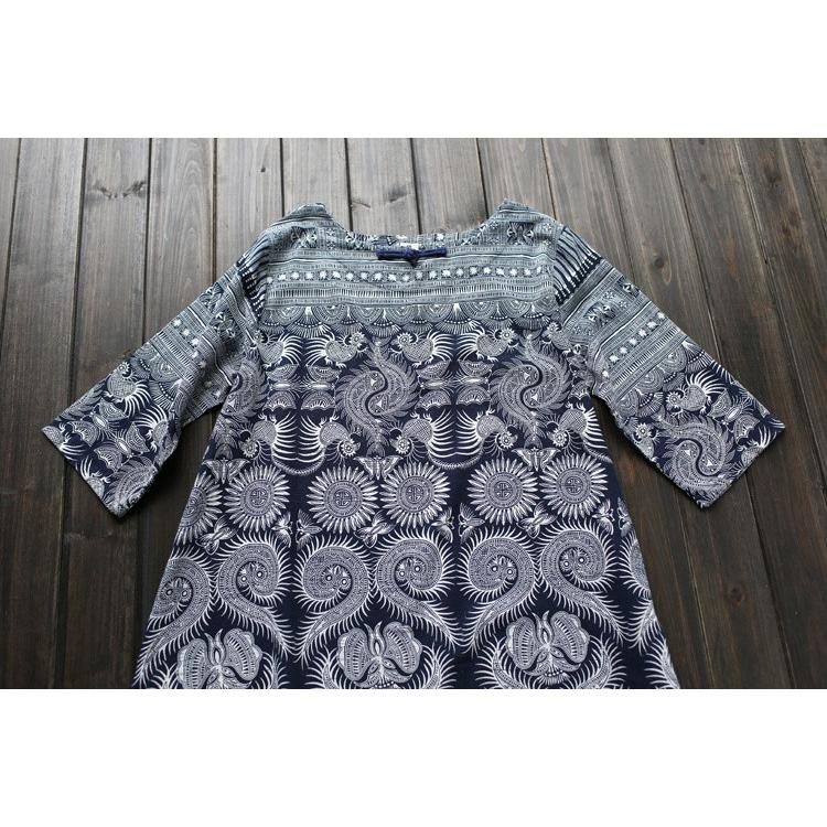 国内発送 ミセスカジュアルワンピース ロングワンピ 5分袖 プリント柄 ミモレ丈 涼しげ リゾート 女子会 ミセス ゆったり 代30代40代50代60代大きいサイズ有り Whitesforracialequity Org