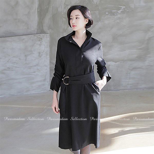 絶品 大人ストレートワンピース 代30代40代50代 春夏秋冬 上品 レディース 膝丈 送料無料 共布ベルト付き エレガンス フリーサイズ ブラック 長袖 膝下 ワンピース チュニック Thunda2 Com Au