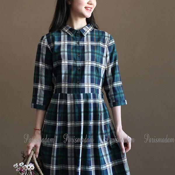 初回限定 タータンチェックのワンピース 膝丈 ひざ丈 タックフレアスカート グリーン系 七部袖 Parismadam送料無料 大人 上品 Op 2103 14 パリスマダム 通販 Yahoo ショッピング ランキング受賞 Www Yalaphone Com