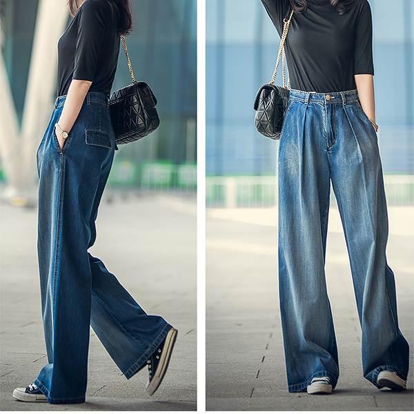 デニム 大人のバギーパンツ スラックス ワイドパンツ コットン 大きい