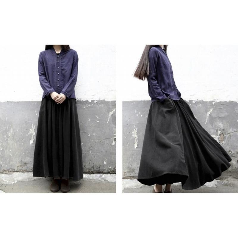 在庫セール＞ウエストがポイント マキシ丈スカート 超ロングスカート