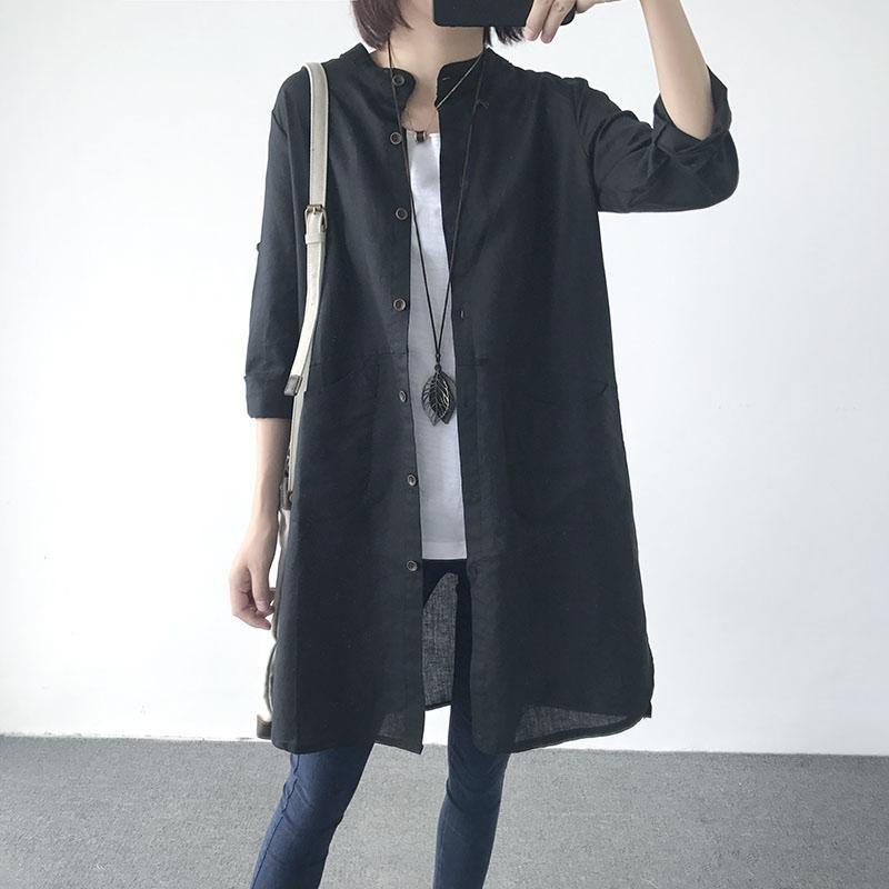 在庫セール＞麻のジャケット 大人ブラウス シャツ チュニック ゆったり