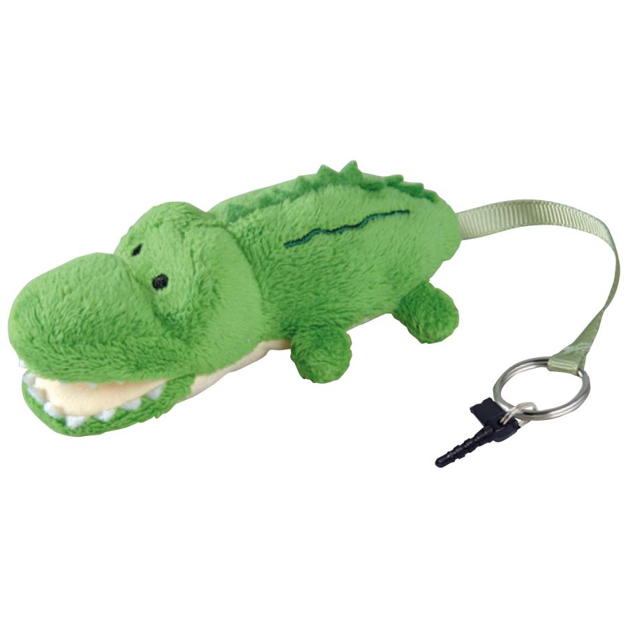 アニマル クリーナー ワニ グリーン メガネ拭き ストラップ : パリミキ