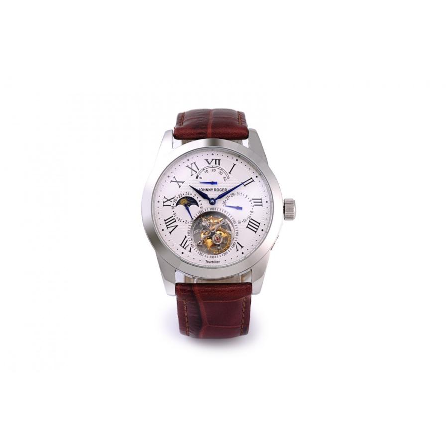 JOHNNYROGER メンズ 男性用 腕時計 時計 本物保証 腕時計の最高峰 フライングトゥールビヨン パワーリザーブ搭載 本格 機械式 手巻き  正規品 Roi