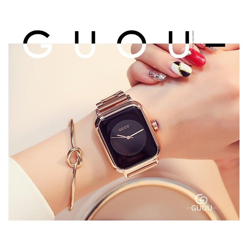 GUOU レディース 腕時計 時計かわいい おしゃれ ピンクゴールド ケース