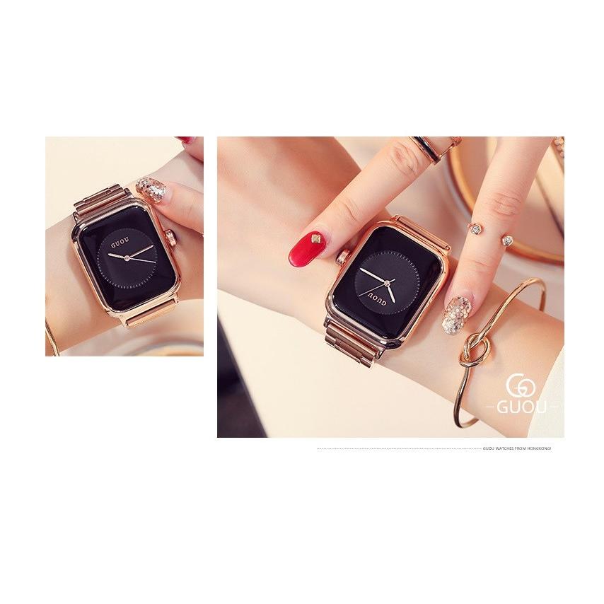 GUOU レディース 腕時計 時計かわいい おしゃれ ピンクゴールド ケース