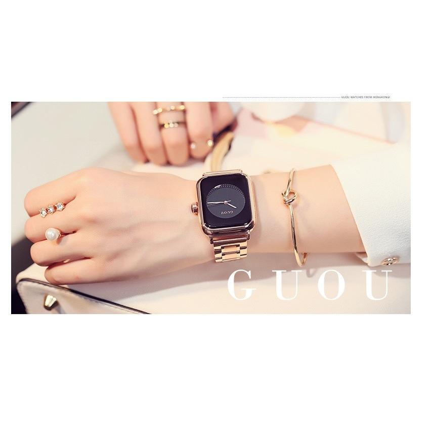 GUOU レディース 腕時計 時計かわいい おしゃれ ピンクゴールド ケース