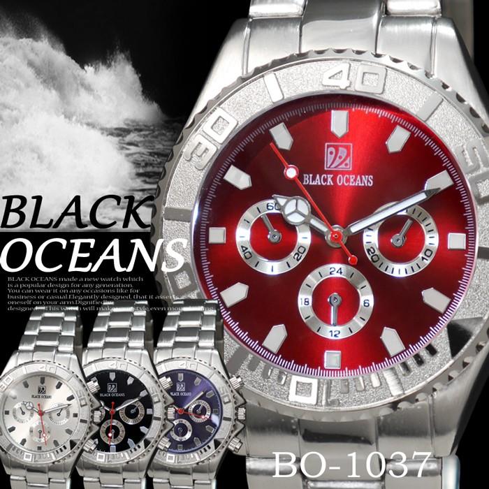 BlackOceans メンズ 腕時計 男性用 クォーツ 時計 シルバーメタル 
