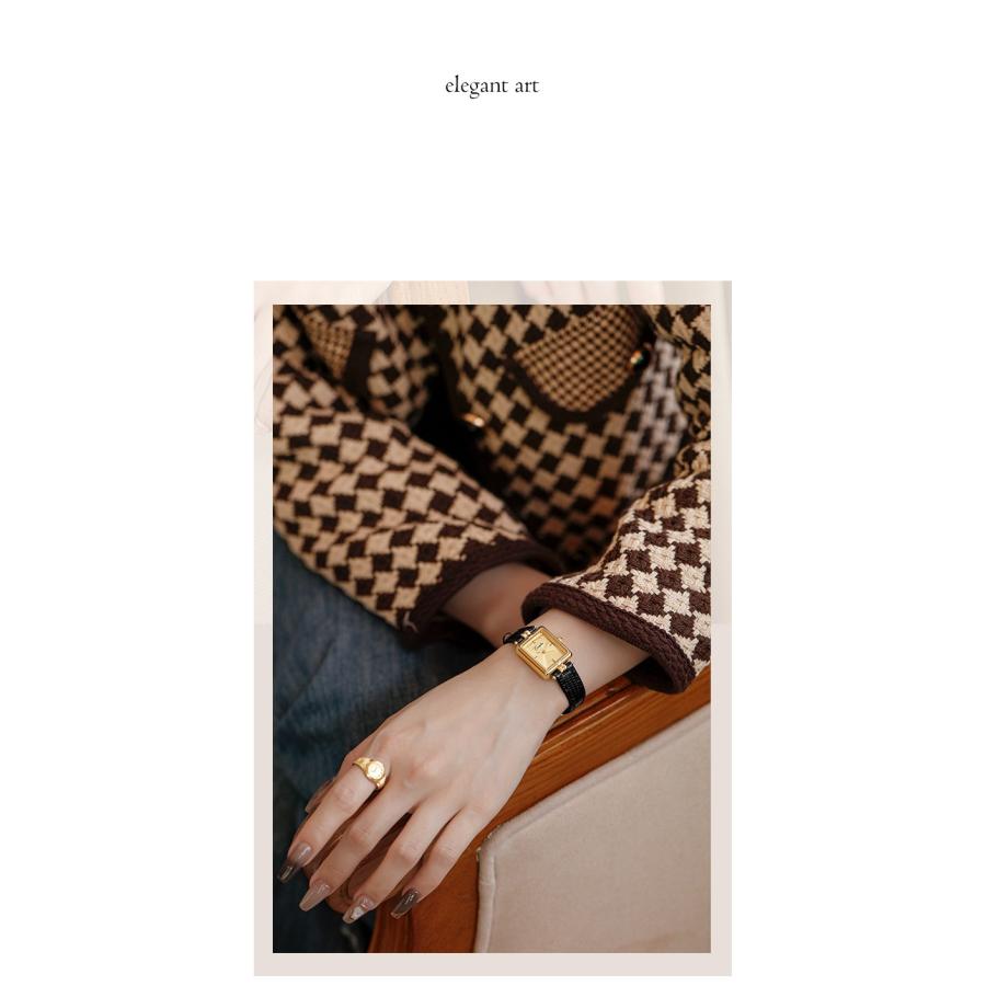 Eavanlin レディース 腕時計 時計 レトロ エレガント ブラック