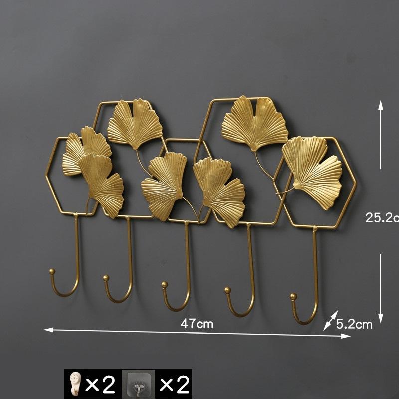 ウォールフック 壁掛け フック おしゃれフック いちょうの葉 アイデアデコレーション 壁 装飾 玄関 門の後 ウォールハンガー 洋服収納 帽子掛け 実用性 限定特価