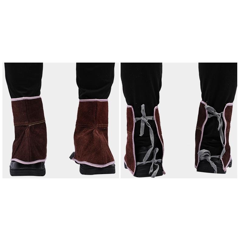 牛革 溶接用 足カバー 靴 防炎 溶接 火傷防止 防護具 やけど