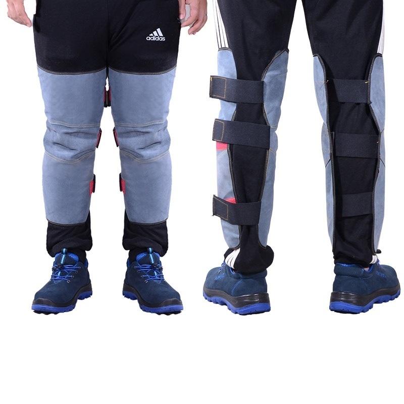 牛革製 ひざサポーター 防炎 ひざパット やけど 対策 両膝セット 火傷