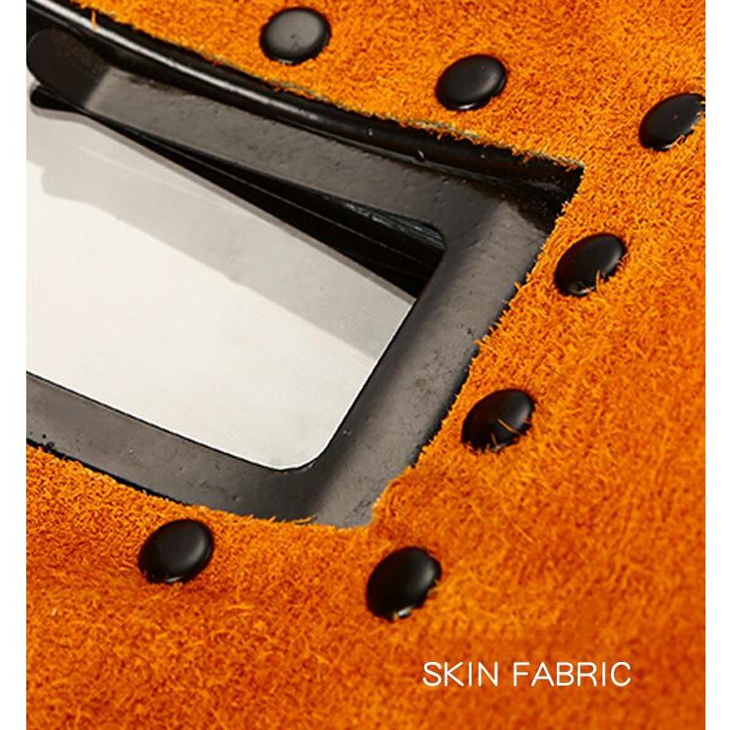 牛革製 溶接面 防炎 溶接マスク 遮光窓付き ゴーグル 皮面 かぶり面