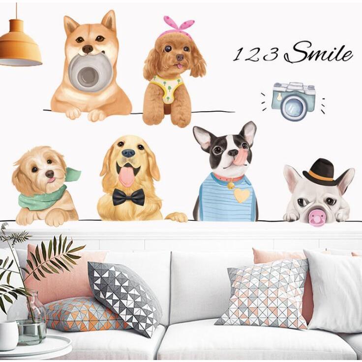 ウォールステッカー 犬 動物 壁紙 シール 北欧 インテリア 壁装飾 防水 賃貸 マンション アパート 部屋 寝室 ビングルーム Diy シール 部屋飾り ホーム装飾 Ggqt06 Parisrose 通販 Yahoo ショッピング