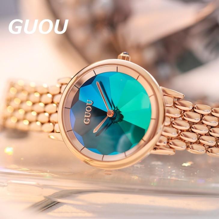 GUOU 腕時計 時計 レディース 女性用 ウォッチ クリスタル GUOU 腕時計 時計 レディース 女性用 ウォッチ クリスタル