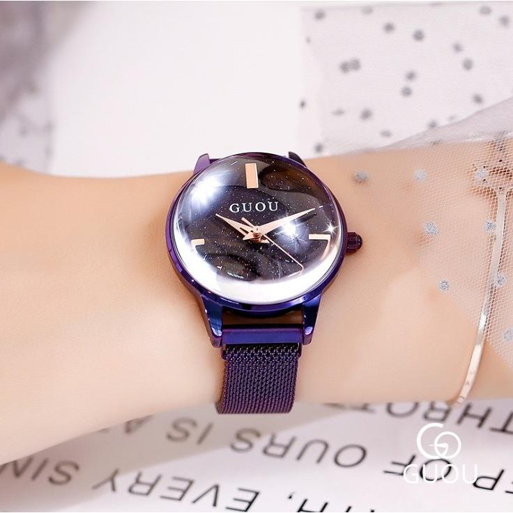 GUOU 腕時計 時計 レディース 女性用 ウォッチ 人気 クリスタル ガラス