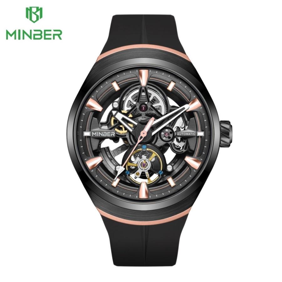 正規品】MINBER ミンバー メンズ腕時計 日本製ムーヴメント 自動巻き 3
