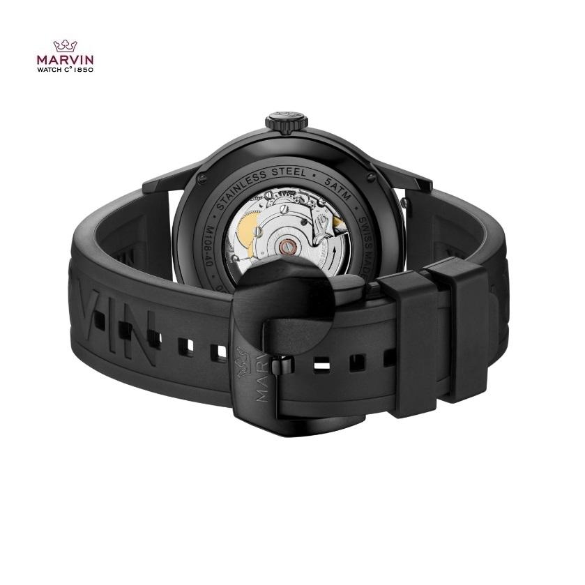 Marvin オリジン スイス製 ムーブメント メンズ 自動巻き 腕時計 Origin 44mm Black Dial Men's Watch M108.24.43.94の画像