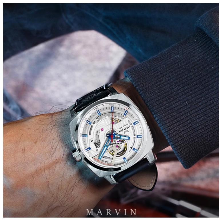 Marvin スイス製 ムーブメント メンズ 自動巻き 腕時計 M119134864の画像