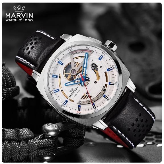 Marvin スイス製 ムーブメント メンズ 自動巻き 腕時計 M119134864の画像