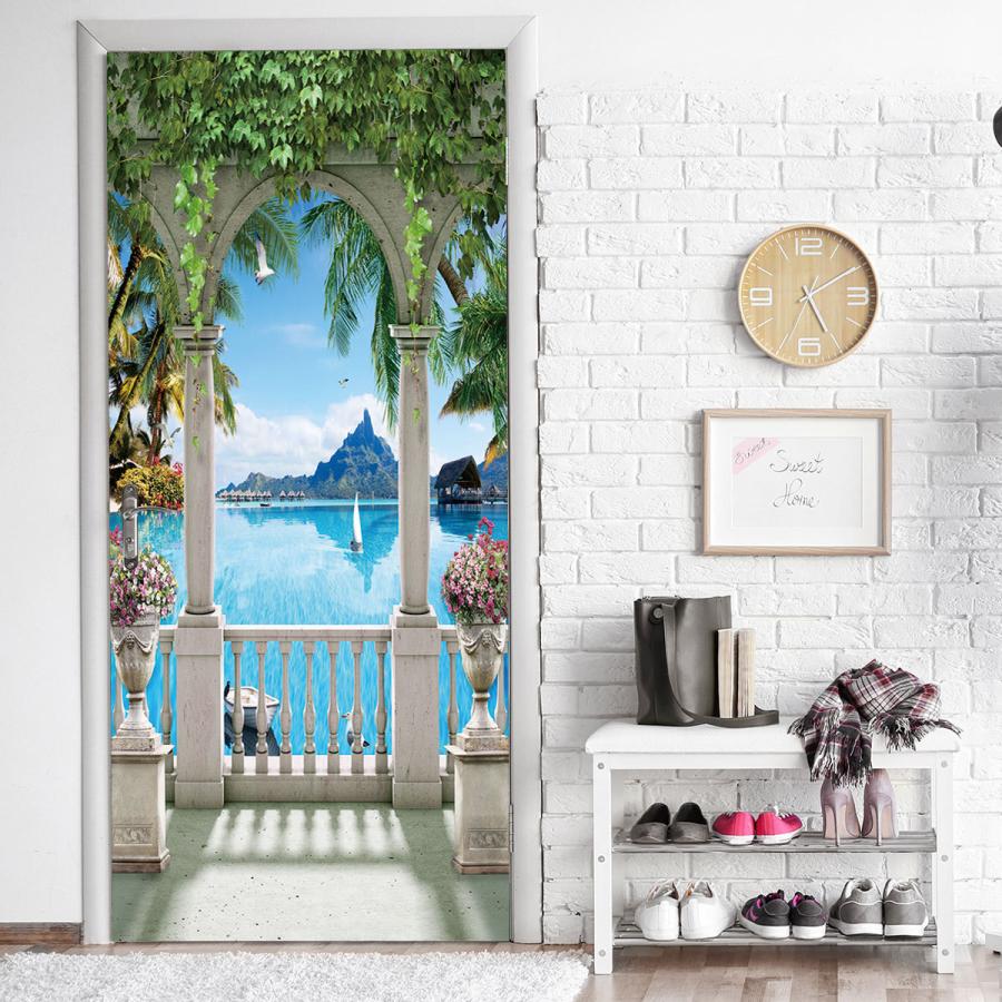 ウォールステッカー ドア用ステッカー シール 3D 壁紙 貼ってはがせる