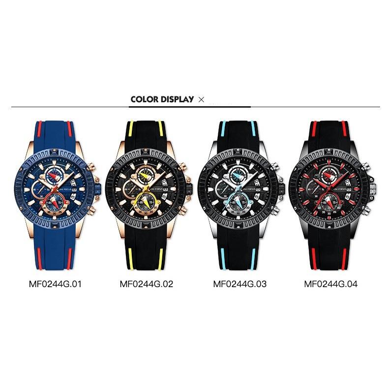 ファッションウォッチ クォーツ腕時計 MINI FOCUS メンズ 男性用 腕時計 時計 ストップウォッチ クロノ