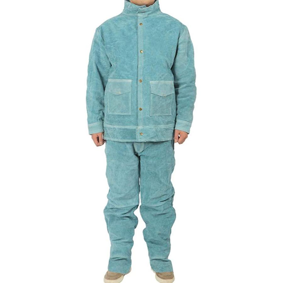 全牛革溶接防護服 溶接用 防護服 作業服セット 上下セット 溶接保護