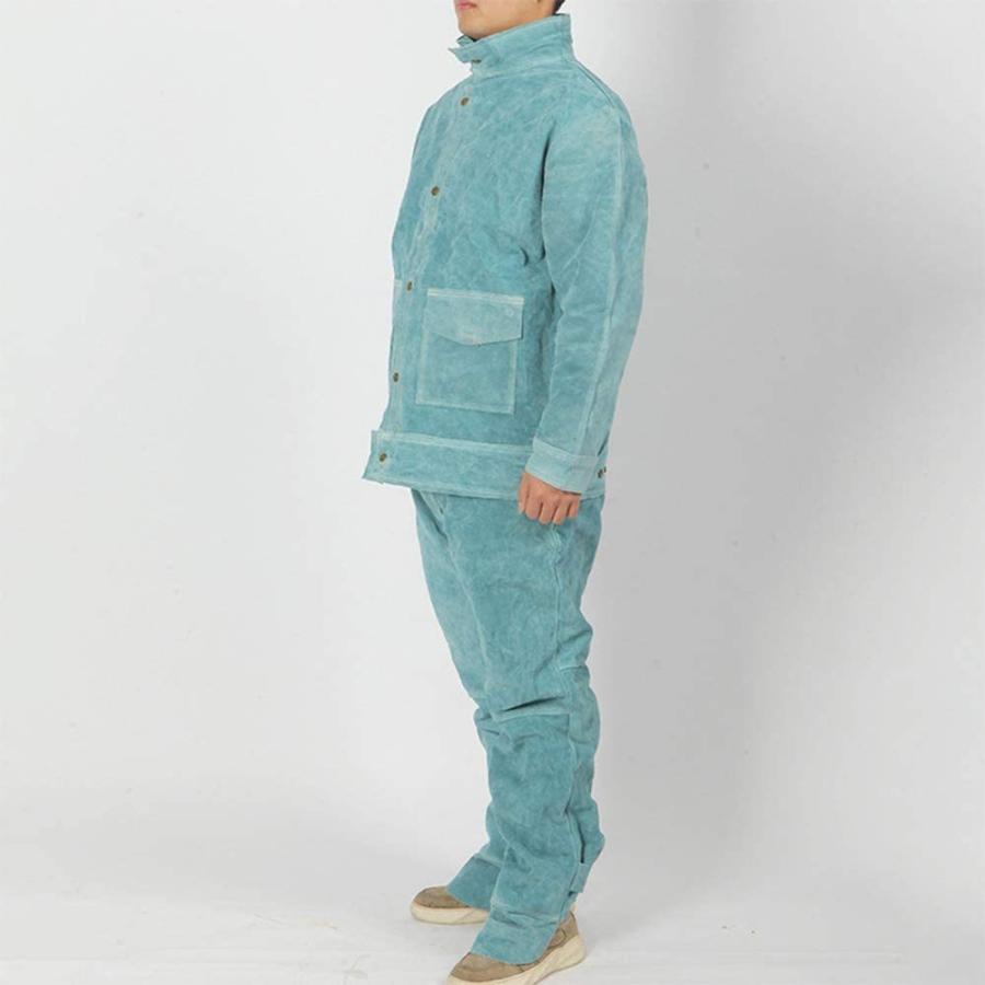 全牛革溶接防護服 溶接用 防護服 作業服セット 上下セット 溶接保護