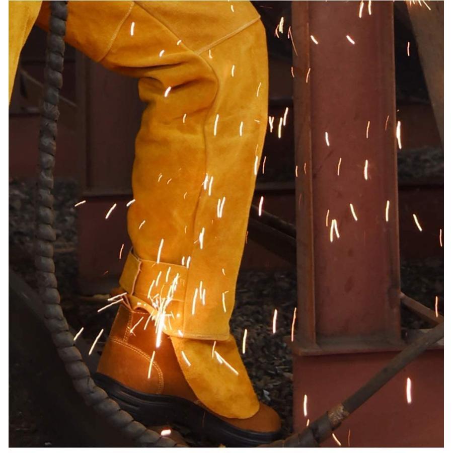 牛革 電気溶接防護服 溶接用 防護服 作業服 上下セット 溶接保護