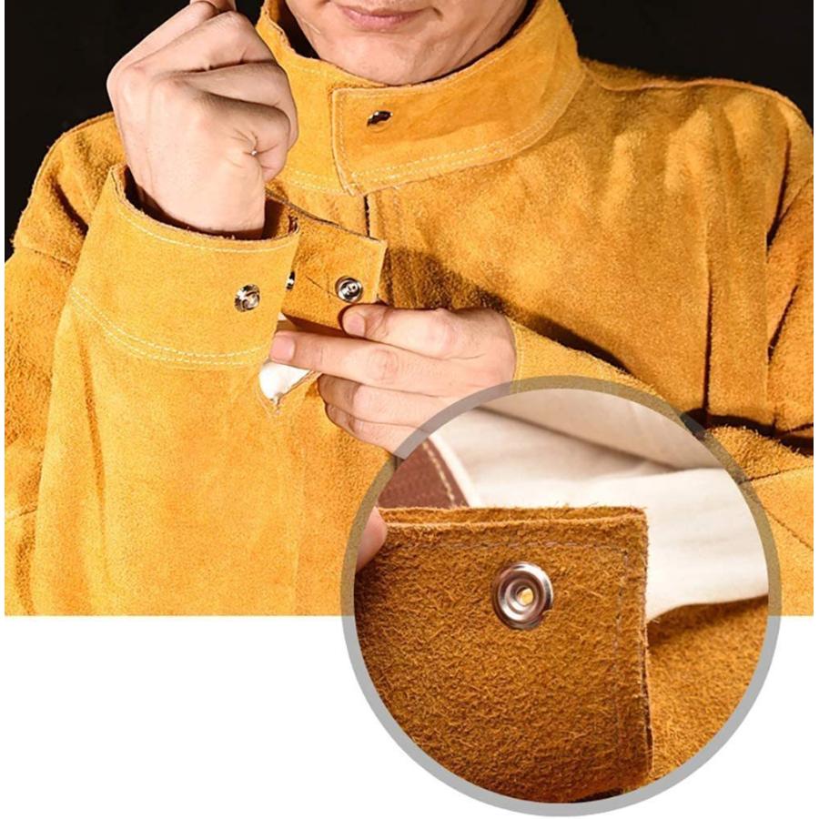 牛革 電気溶接防護服 溶接用 防護服 作業服 上下セット 溶接保護