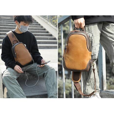 本革 牛革 メンズ ワンショルダーバッグ レザー ボディバッグ 斜め掛け_5