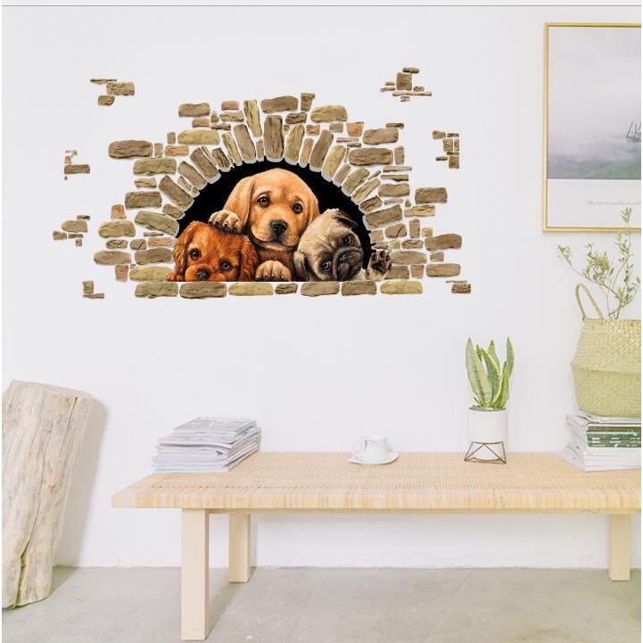 ウォールステッカー 壁紙 シール 貼ってはがせる 壁装飾 防水 賃貸 マンション 個性 会社 ホーム装飾 オフィス アパート 寝室 犬 店舗 内祝い