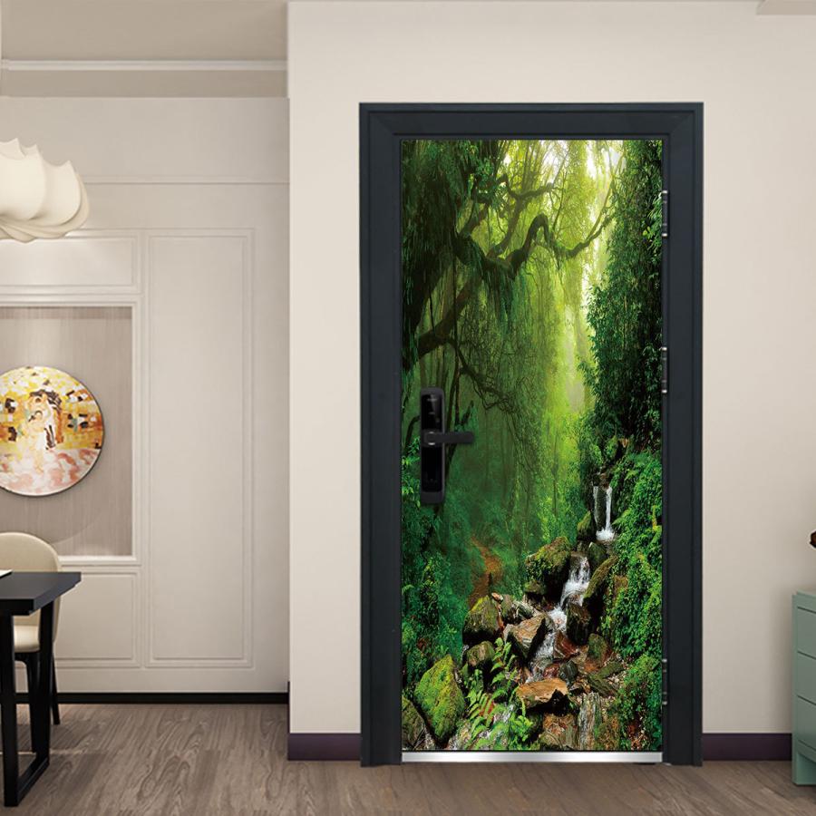 買い誠実 ウォールステッカー ドア シール 貼ってはがせる 室内用ドア装飾シート 防水シール 部屋 ドアシート 3d ドア壁紙 Diy おしゃれ 個性 ジャングル 飾り Cisama Sc Gov Br