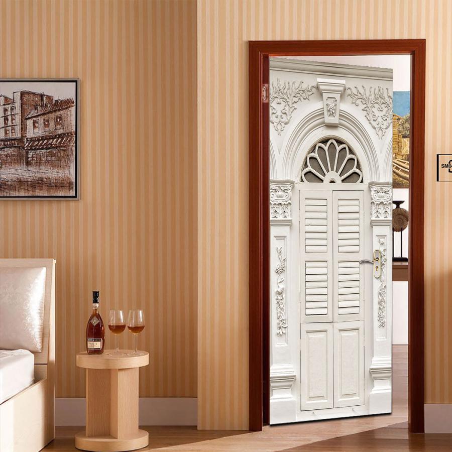 ウォールステッカー ドア 実物 シール 貼ってはがせる 室内用ドア装飾シート 防水シール 部屋 ドアシート 個性 飾り 3d ドア壁紙 ヨーロッパ風 おしゃれ Diy