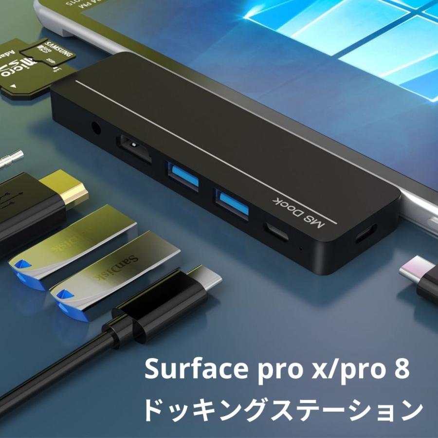 surface pro 専用 usb ハブ type-c thunderbolt 対応 HDMI 4K USB 3.0 micro SD カード  in usb c :parkmarket171:パクマケ 通販 