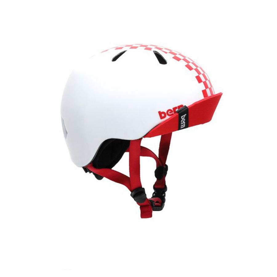 【日本正規品】bern バーン ヘルメット Nino LTD - Checker Red ニーノ キッズ 子供用 自転車 スノーボード  スケボー スケートボード BMX  バイザー｜parksider｜04