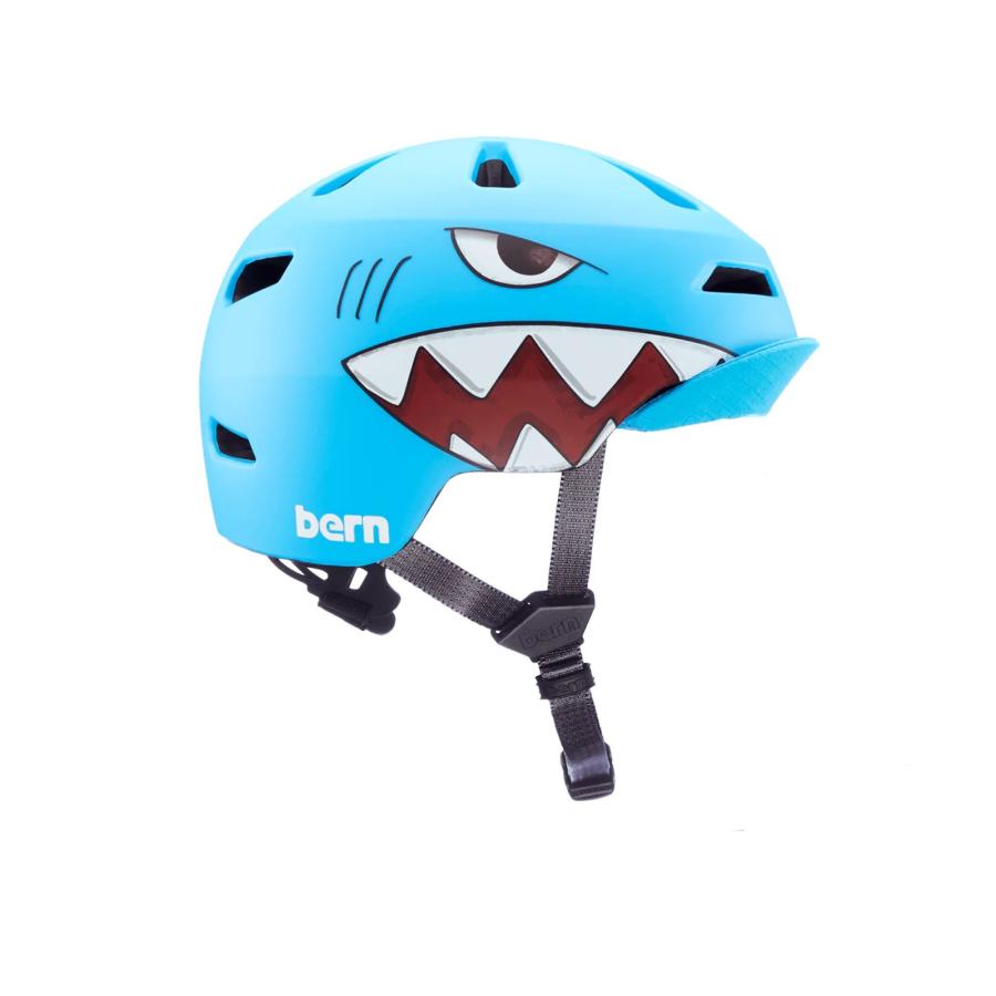 【日本正規品】bern バーン ヘルメット Nino 2.0 Matte Shark Bite ニーノ キッズ 子供用 子ども用 自転車 スノーボード  スケボー スケートボード BMX バイザー｜parksider｜04