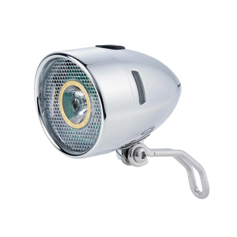 Vintage Chrome Bicycle Headlight – Old School LED Bike Light With Flashing Mode