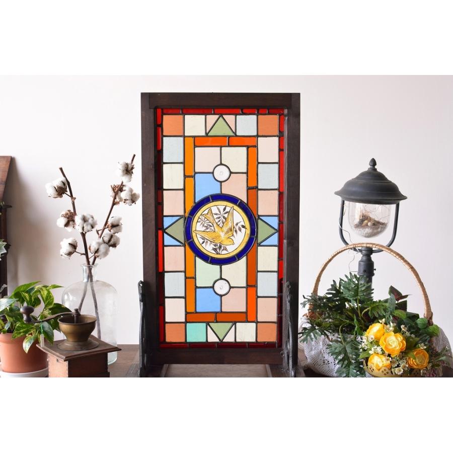 絵付けステンドグラス 美術 工芸品 ガラス工芸 7023 パルテノン アンティークの7023 7023 アンティーク ガラス工芸