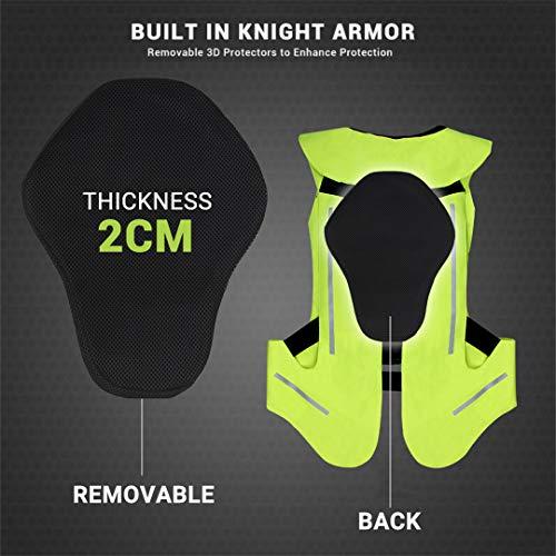 選べるサイズ展開 T-Motorcying Motorcycle Airbag Vest Reflective Motorcycle Jacket Racing Systemモトクロス保護エアバッグ黒蛍光グリーンエアバッグVest 4 M