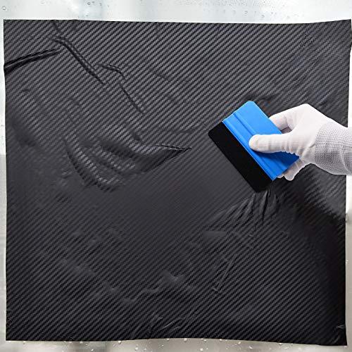 【激安アウトレット!】 EHDIS 50 pcs Vinyl Squeegee Bulk Felt Edge Squeegee 4インチCar Vinyl Scraper Decal Applicator Window Tint Tool with Black Fabric Felt Edge-Blue