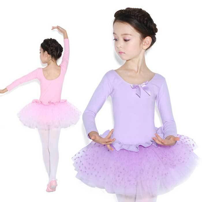 バレエ衣装 キッズ ガールズ バレエレオタード 長袖 チュールスカート ウォームアップ オールインワン バレエ用品 蝶結び キューティー 上品 ダンス Puarbz0azn ダンス バレエ Editorialdismes Com