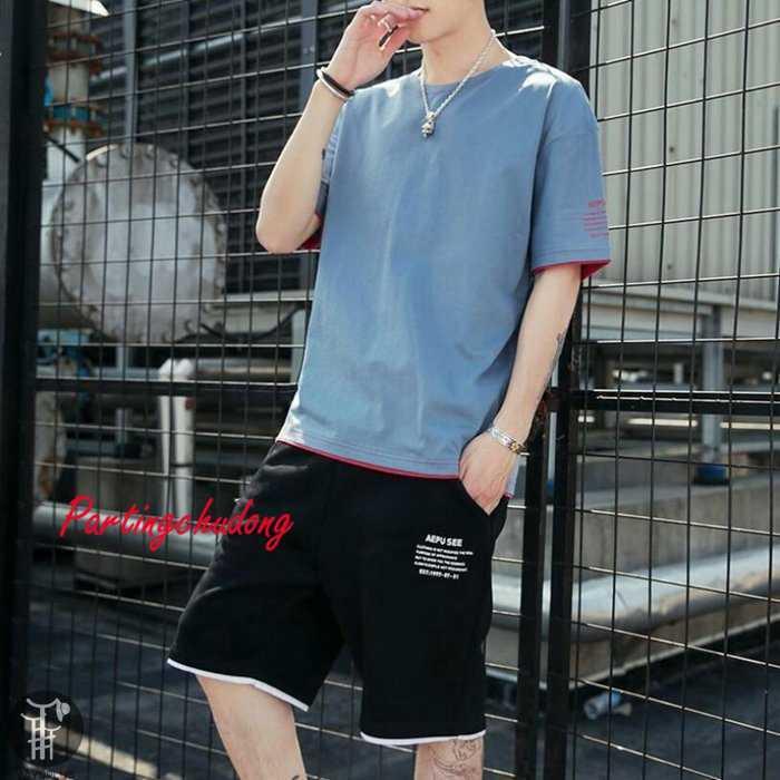 人気新品 上下セット Tシャツ 短パン セットアップ 2点セット 半袖 メンズ 上下 夏 涼しい 部屋着 ルームウェア トップス ボトムス ショートパンツ