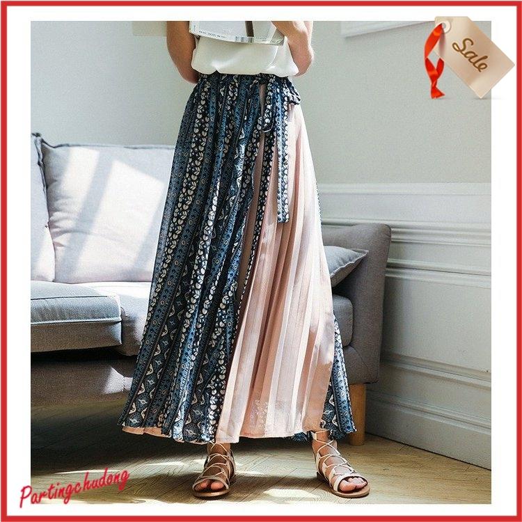 ファッション お買い物マラソン限定 プリーツスカート レディース ロング フレアスカート シフォン マキシ丈 体型カバー Aライン ボトムス 春夏 ボヘミアン風 30代 40代 Rgmyk8xovg Www Kbdav Ac In