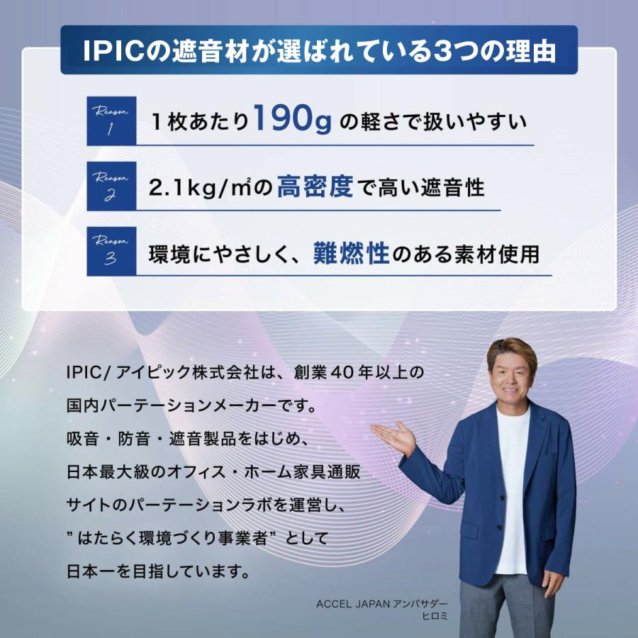 公式通販 IPIC 遮音シート Kasumi 30cm×30cm 厚さ1.2mm 24枚 2.16m2 面
