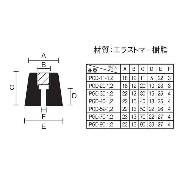 ゴムクッション戸当り 50×26 白 1個 PGD-52-2 株式会社光｜partition-lab｜02