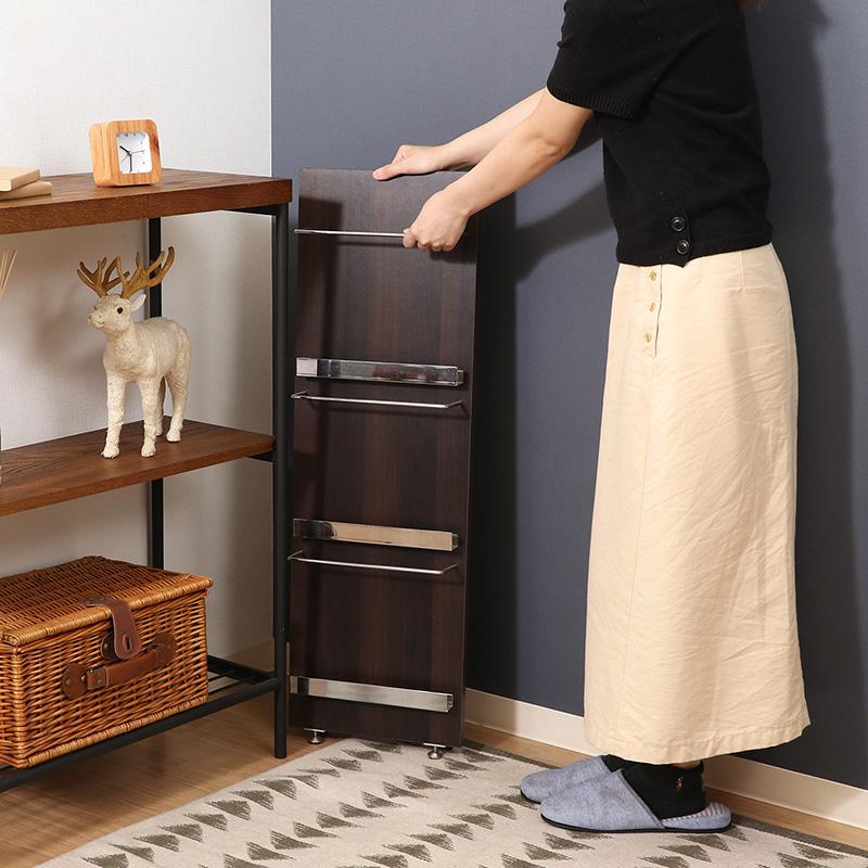 不二貿易 ウッドマガジンラック デコール 3段 スリム ブラウン 幅300